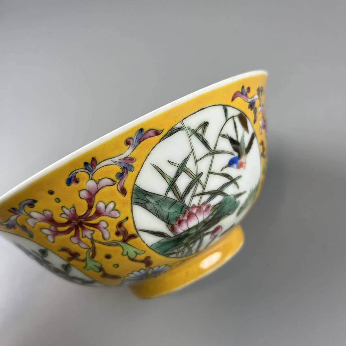 中国美術 唐物 時代物 花鳥 染付 景徳鎮 大清乾隆年 磁器 十錦手 鉢 碗