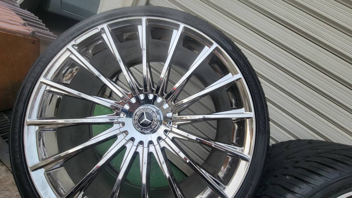 中古Benz W222 S-Class 22インチ アルミホイール クローム タイヤ 