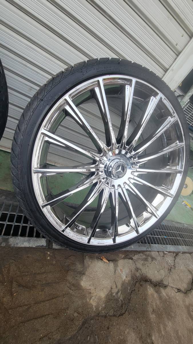 中古Benz W222 S-Class 22インチ アルミホイール クローム タイヤ 
