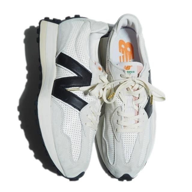 K6322R42　■New Balance ニューバランス × casablanca カサブランカ■　MS327CBC パンチレザー スニーカー ホワイト US10.5/28.5cm 白