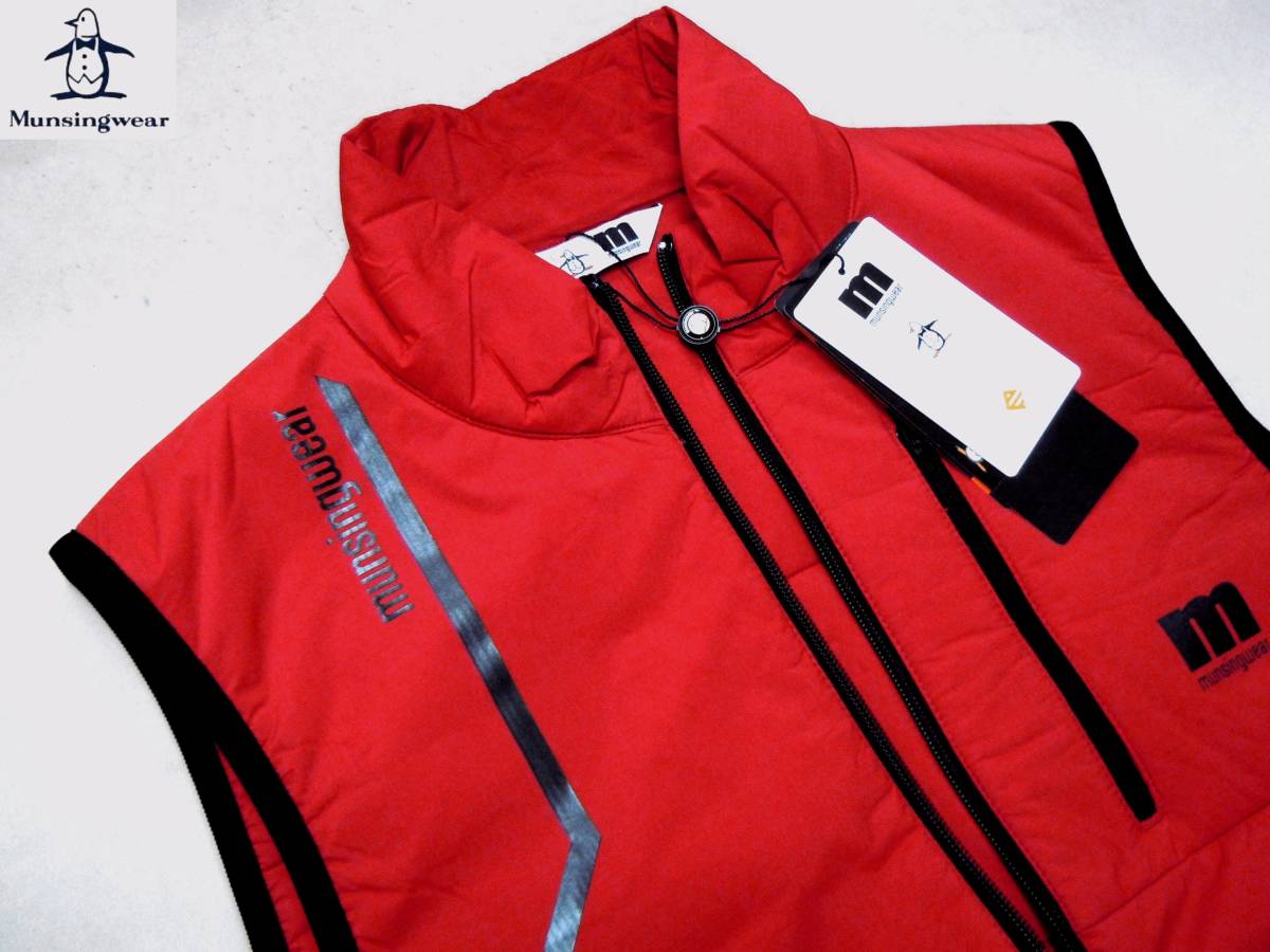 マンシングウェア赤ダウンジャケットmunsingwear Lサイズスポーツ