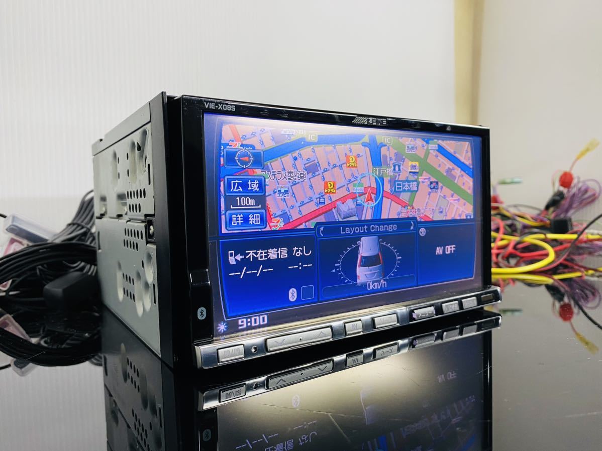 VIE-X08S アルパイン 4chフルセグTV Bluetooth ハンズフリー CD→HDD録音 DVD再生 SDオーディオ 新品フィルムアンテナ付き 送料無料
