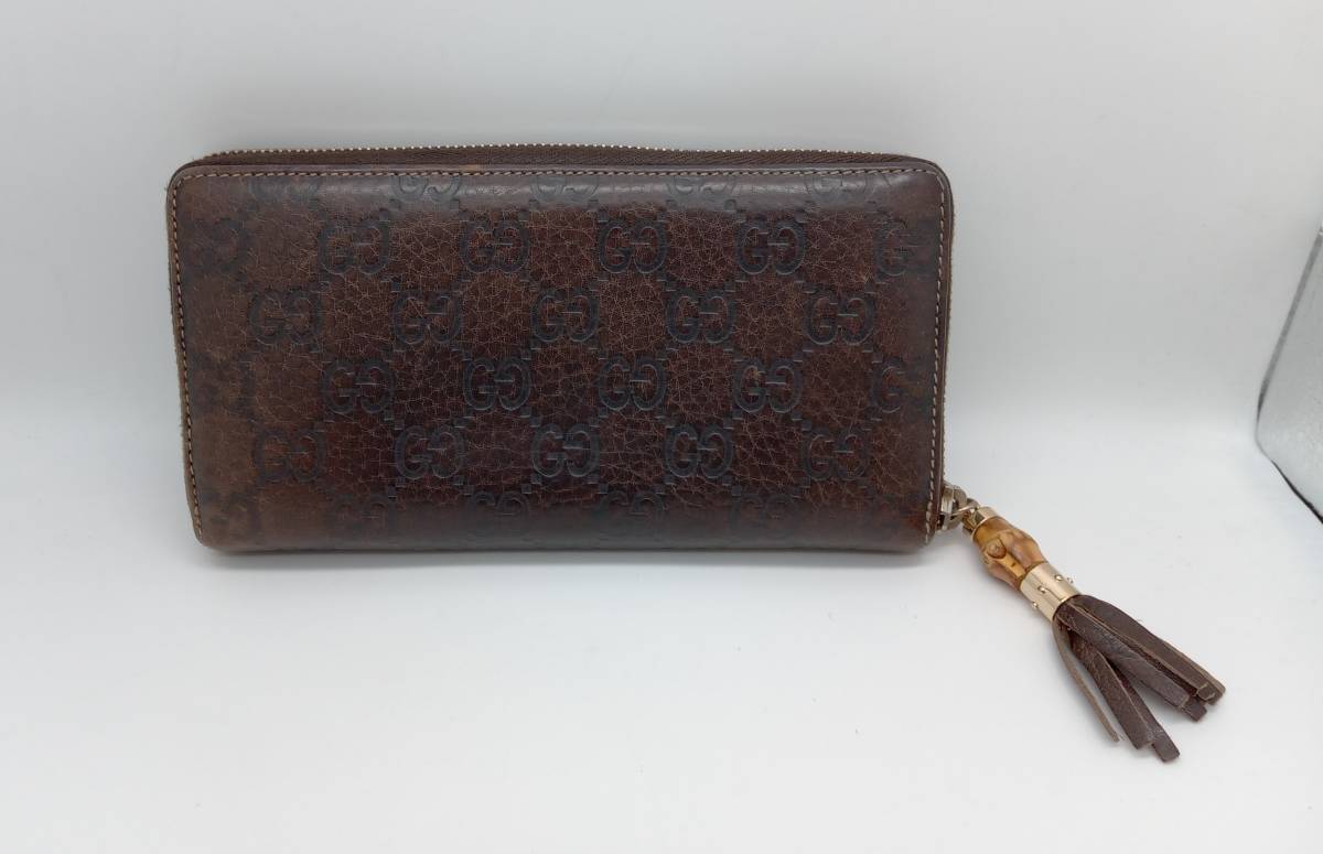 GUCCI グッチ グッチシマGG 長財布 ラウンドファスナー ジップ 