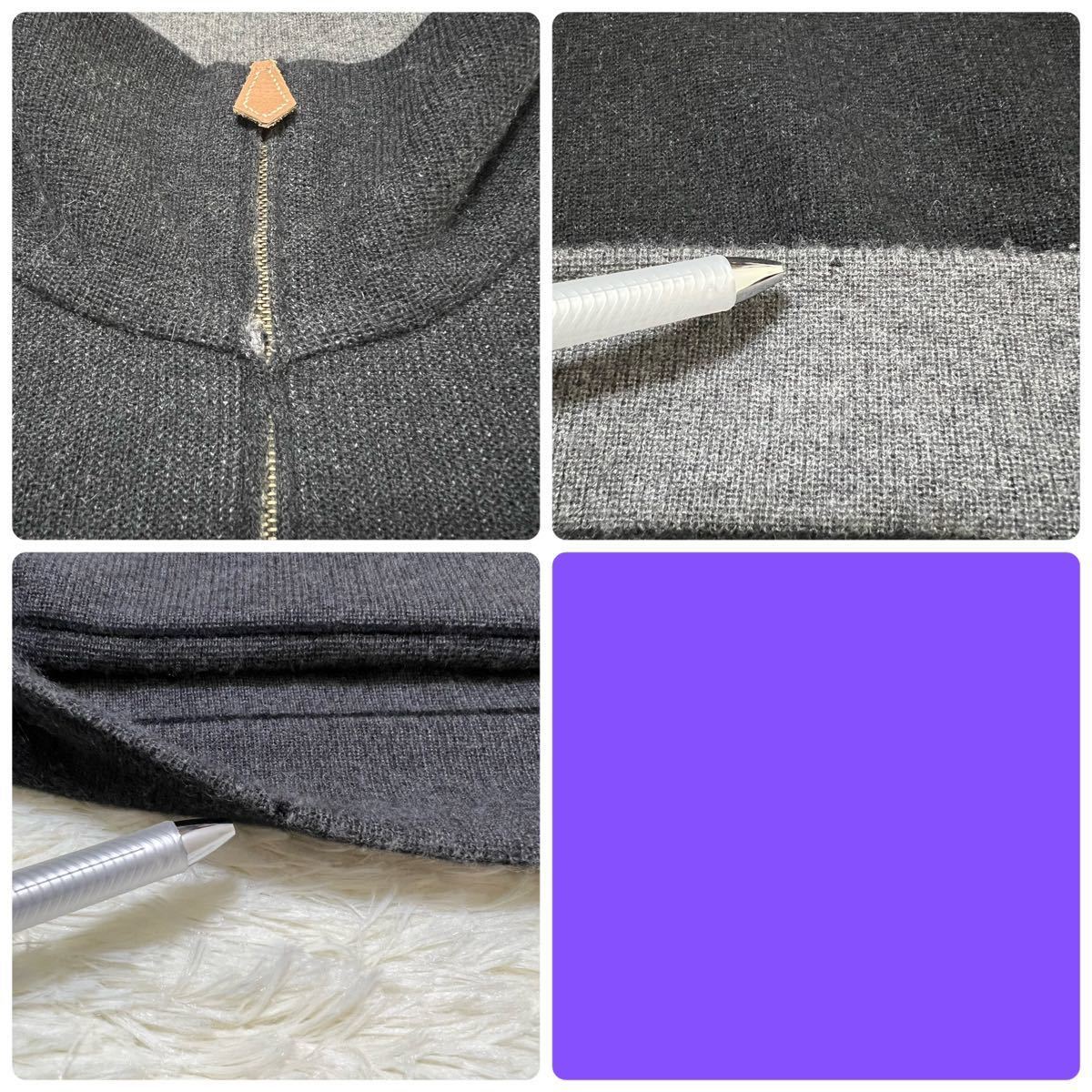 エルメス【カシミヤ100% 美品】HERMES ニット ハーフジップ セーター M 