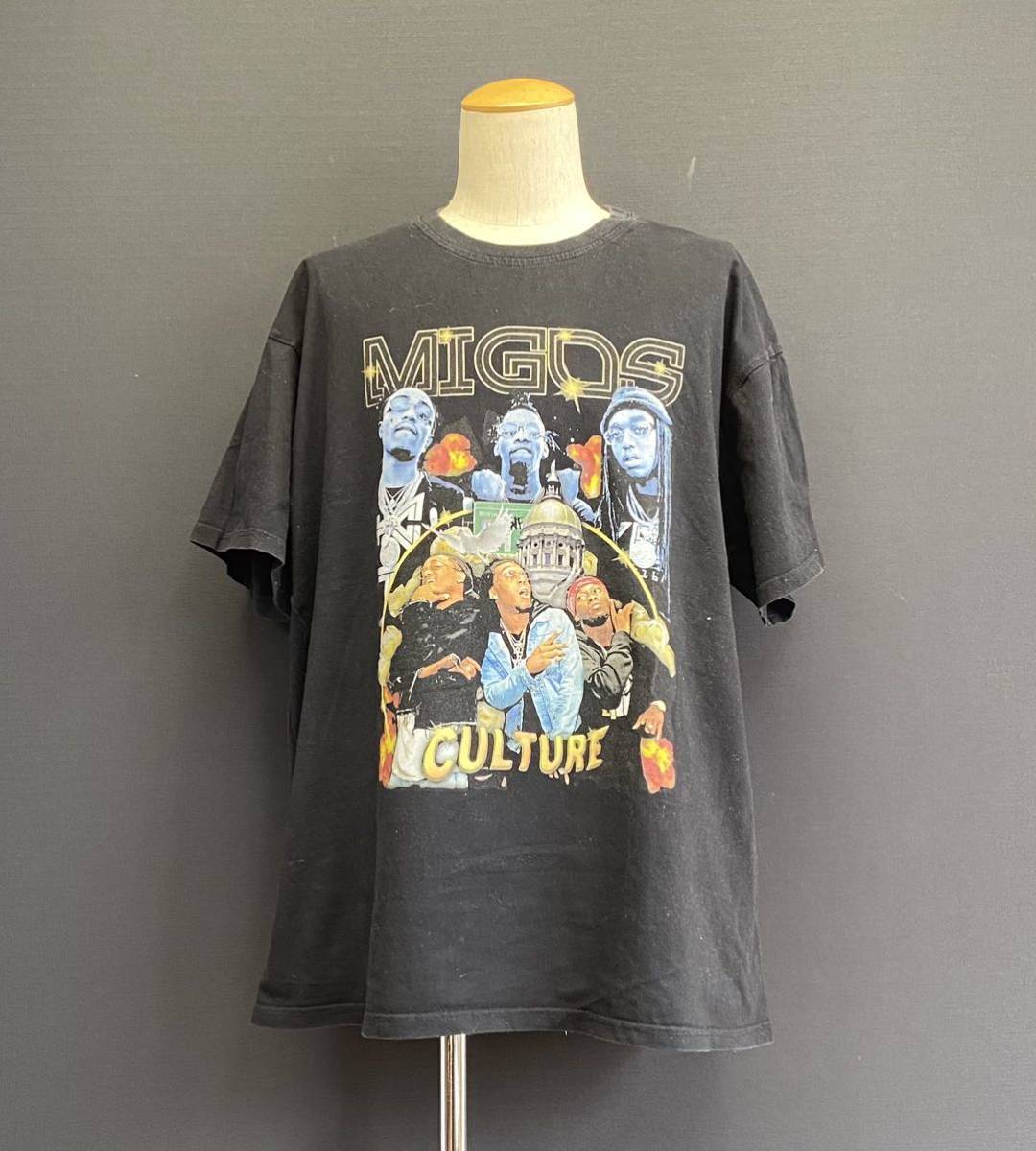 Soft Style Migos Culture S/S Tee ソフトスタイル ミーゴス ショートスリーブ Tシャツ size 2XL ブラック フォト プリント 半袖 - Migos Culture Star-Studded Track Custom