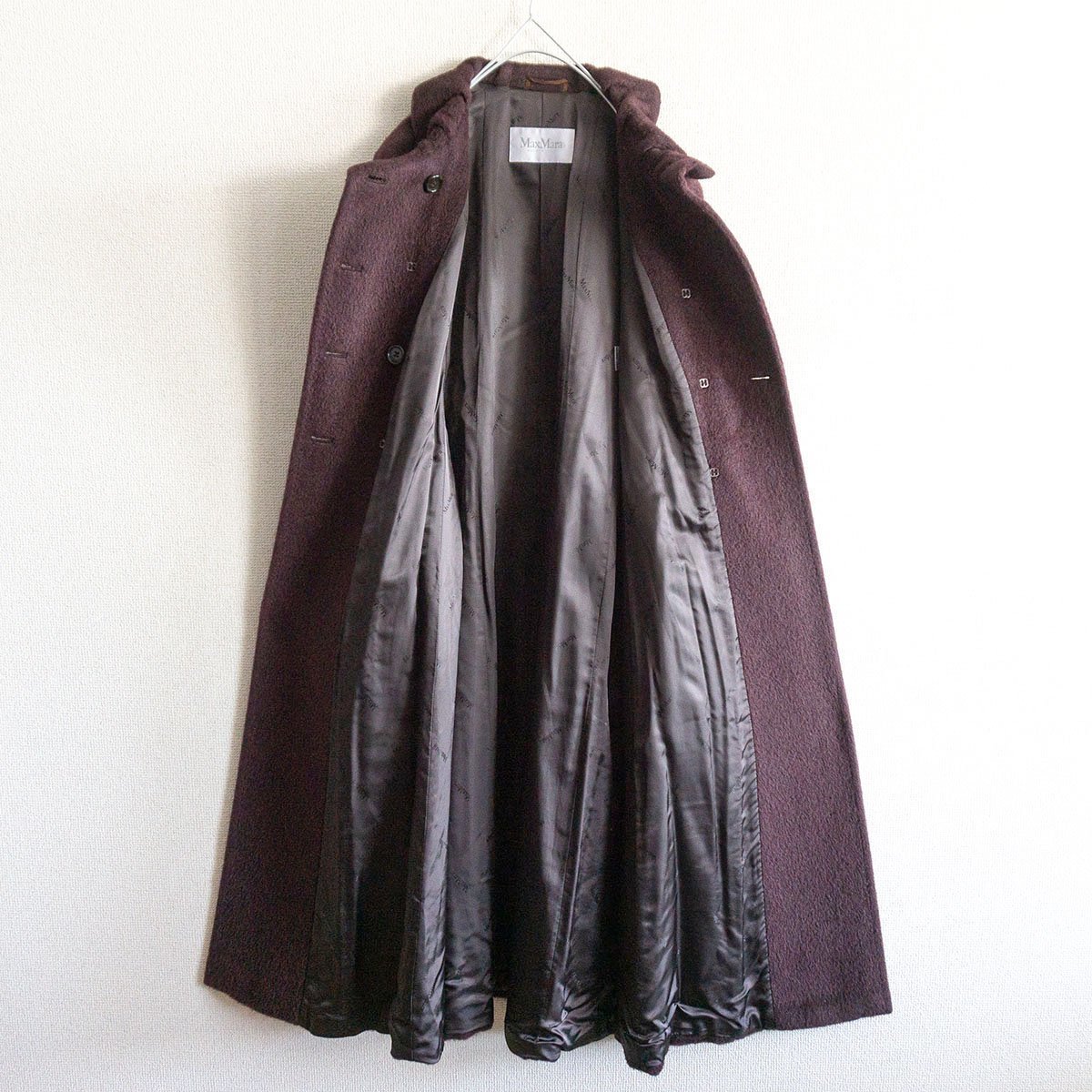 最高級】 MAX MARA【フリル ロング コート】 42 ボルドー 最高級】 MAX MARA【フリル ロング コート】 42 ボルドー