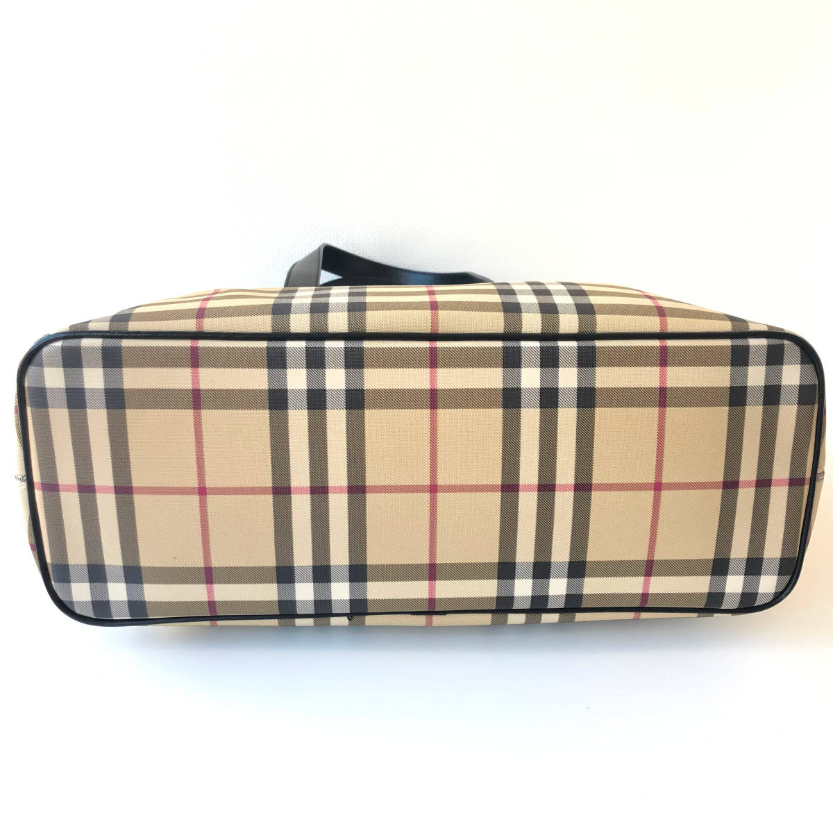 神103-51☆ バーバリー BURBERRY ノバチェック トートバッグ ベージュ 