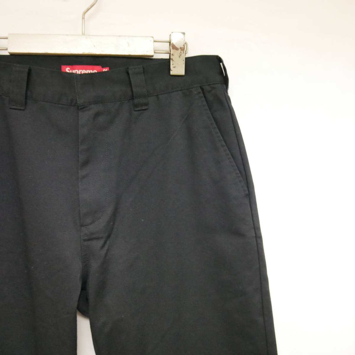 【1円】ダメージ少々有り Supreme Work Pant サイドポケット付き 新型 ワークパンツ Black 黒 32