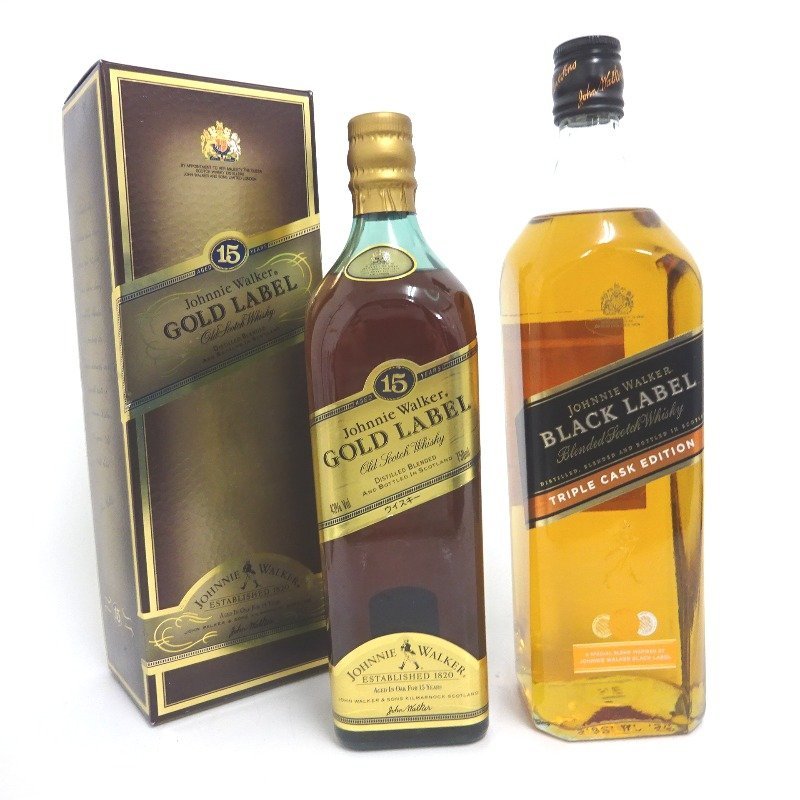 未開栓　Johnnie Walker Black Label 2本セット 古酒 ジョニーウォーカー スコッチ 2本セット 750/1000ml ジョニー
