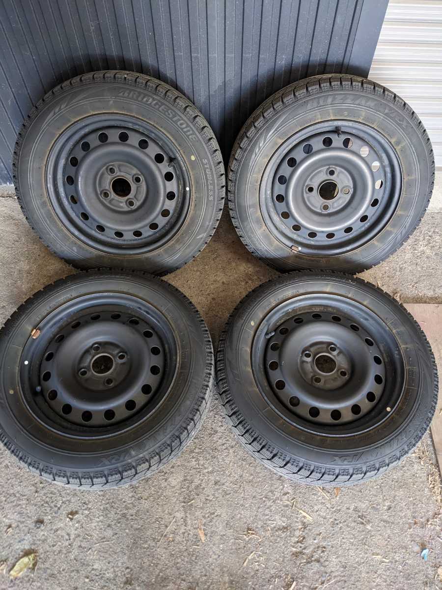 ◆パッソ外し◆鉄ちん◆スタッドレス◆４本セット◆165/65/14◆№4219　てっちん　１４インチ　ＰＣＤ100　冬用