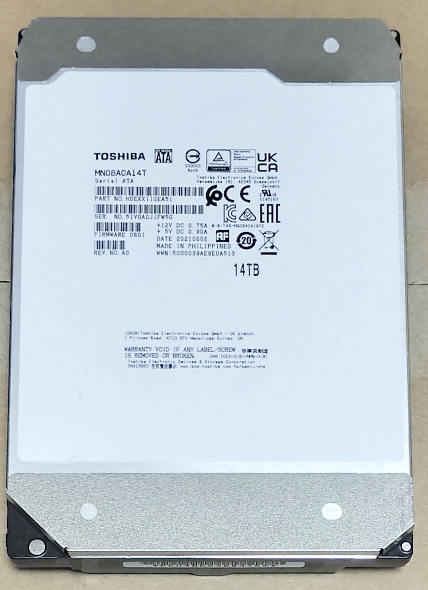 【動作確認済】 東芝 14TB 3.5インチHDD