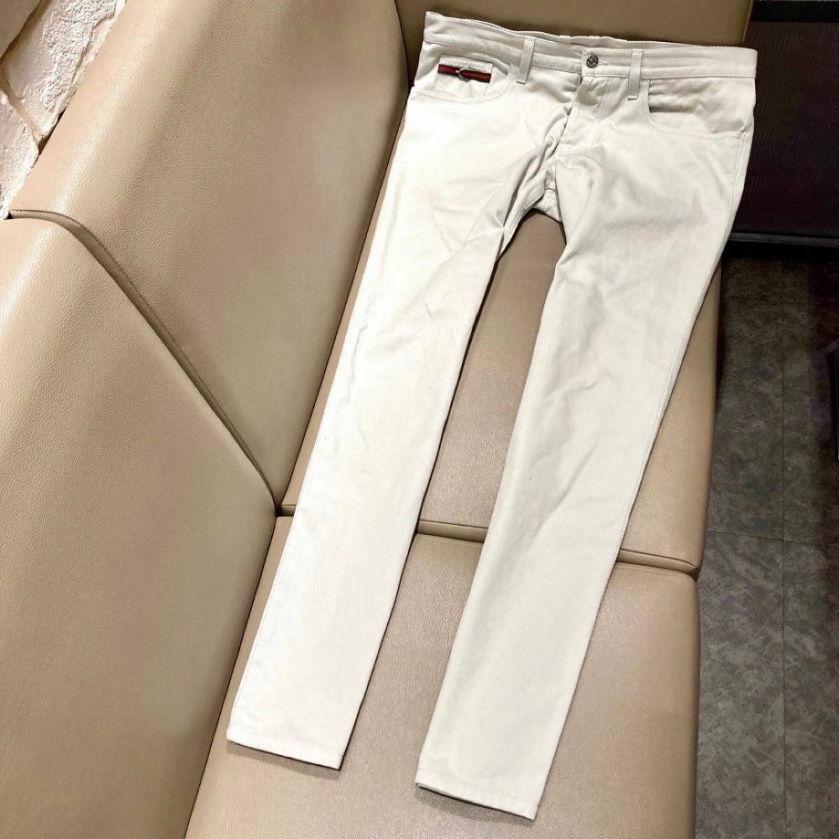送料込み◎極美品！【GUCCIの丈夫なパンツ】イタリア製◎定価:12万円【シェリーライン】デニム【グッチ】チノ ジーンズ ピケパンツ/メンズ