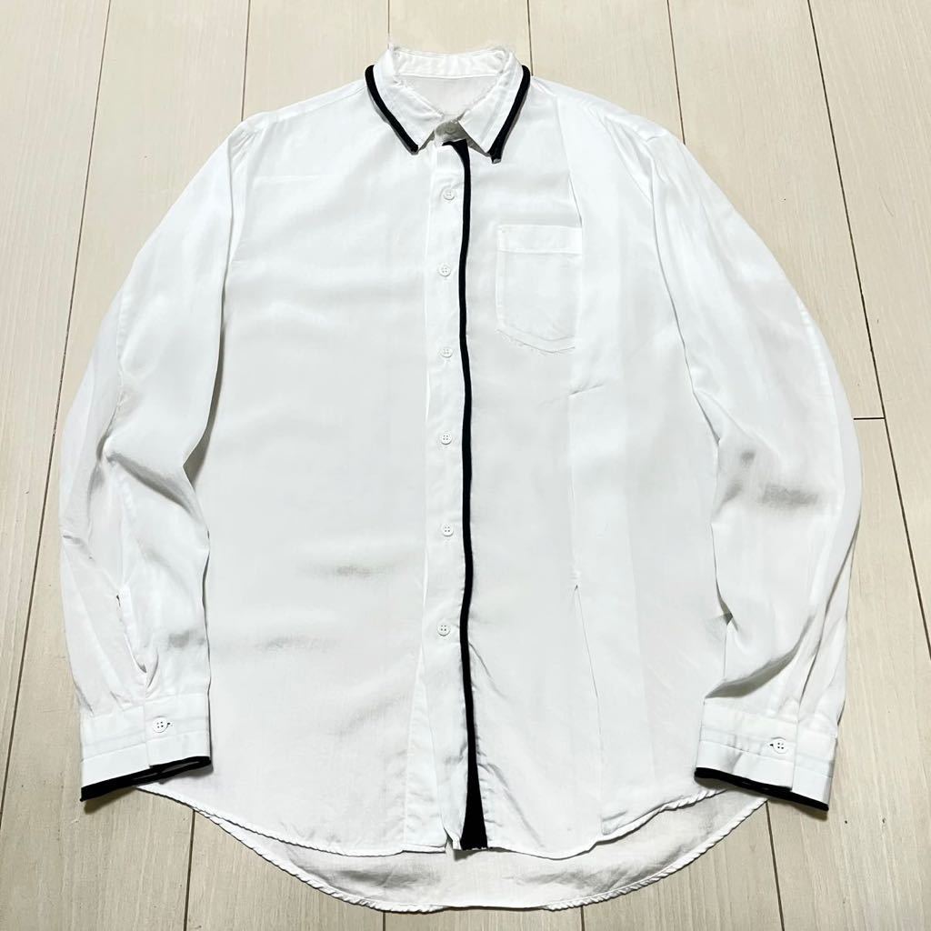 希少 Y's Y's for men レーヨンデザインシャツ 切りっぱなし加工