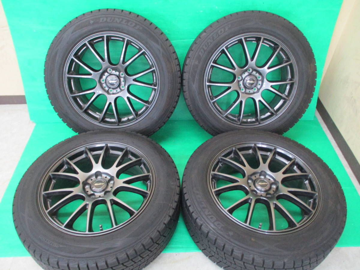 バリ溝 美品♪DUNLOP WINTER MAXX 225/60R18 DUNLOP MISTIERE(7.5J+48