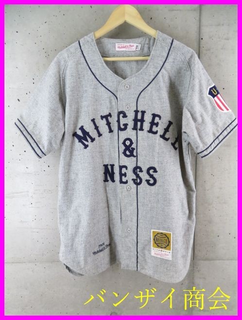 4120m88◆良品です◆米国製◆Mitchell＆Ness ミッチェル&ネス ウール素材 ベースボールシャツ M/ユニフォーム/メジャーリーグ/MLB/USA製