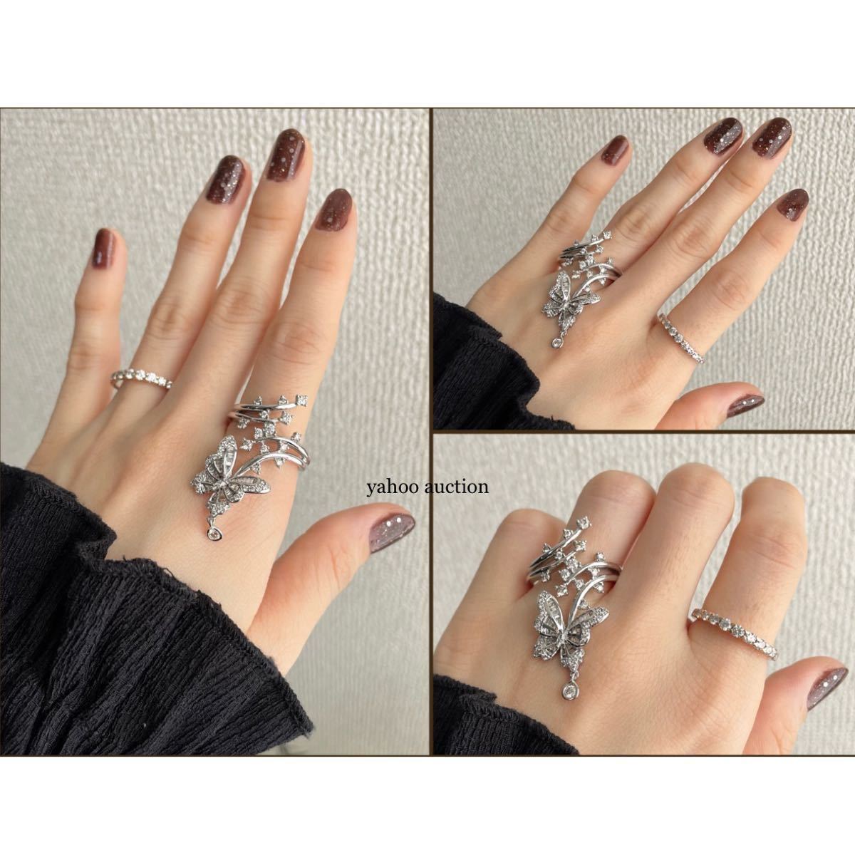 【存在感抜群】圧巻　エレガント　K18WG 0.8ct 10g 蝶　バタフライ　ダイヤ　ホワイトゴールド　リング　指輪　アンティーク　ヴィンテージ_3