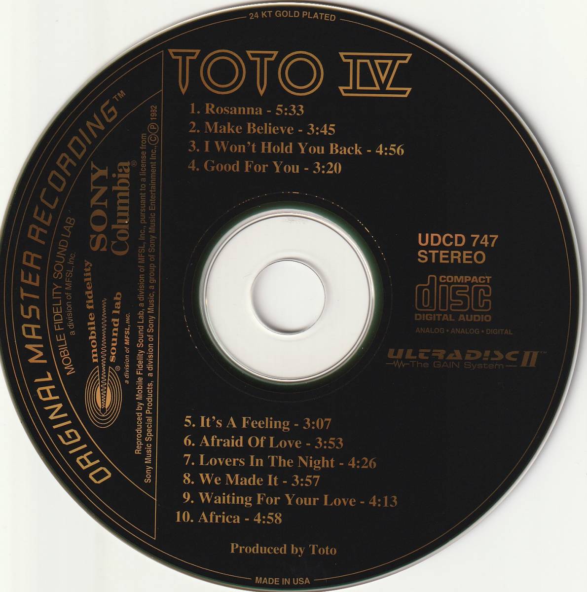 Toto IV – - CD Fidelity Sound Mobile Lab Gold + 0 more), by