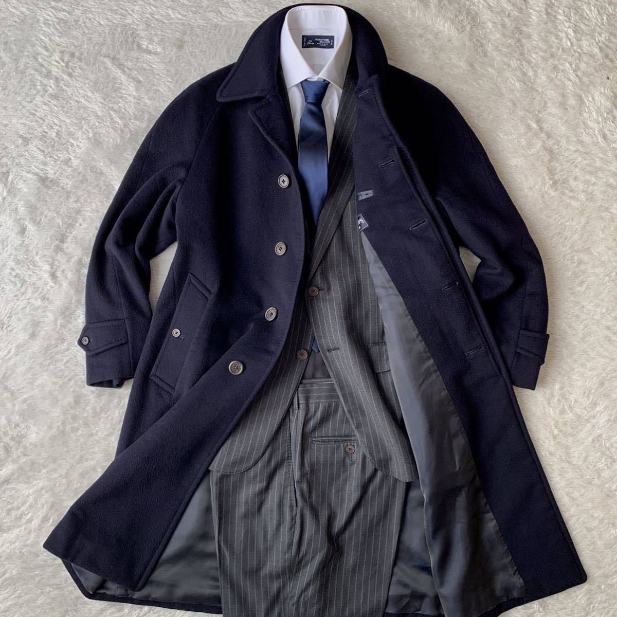 【超激得，セール】 20万超 カシミヤ &times; ラムウール バーバリー ステンカラー コート べっ甲釦 Ｍ ネイビー BURBERRY アウター ジャケット ブルゾン 上着(Mサイズ)｜売買されたオークション情報、yahooの商品情報 Mサイズ