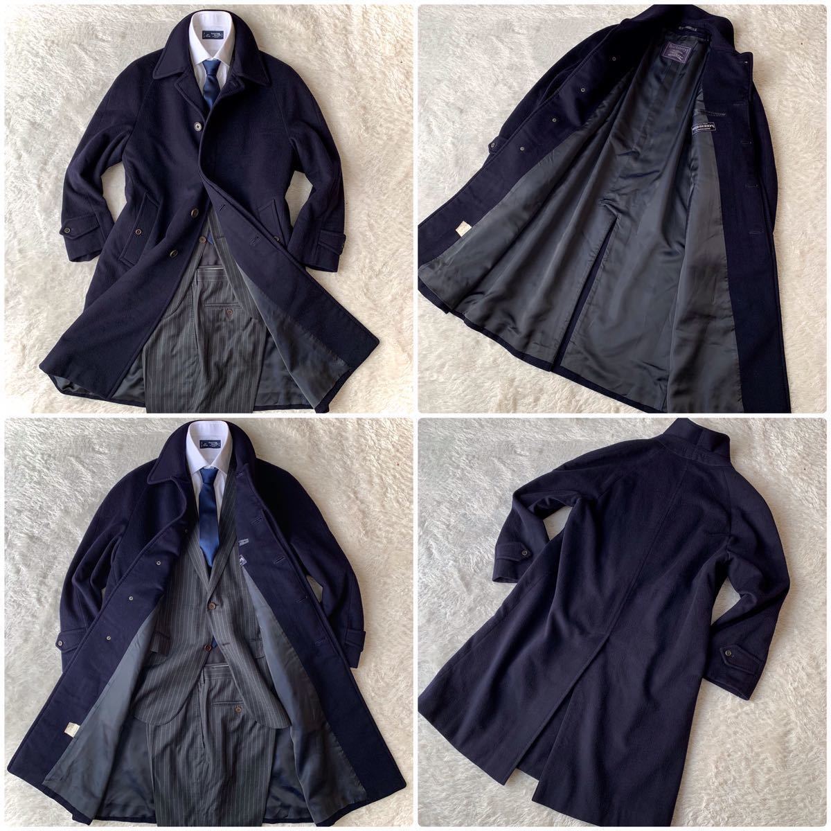20万超 美品 カシミヤ × ラムウール バーバリー ステンカラー