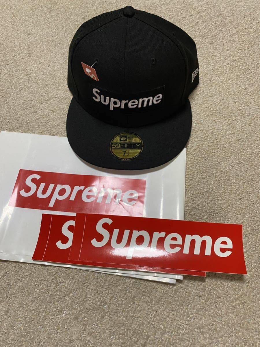 ★美品　21ss Supreme Champions Box Logo New Era Cap Black 7 1/2 シュプリーム チャンピオン ボックスロゴ ニューエラ キャップ