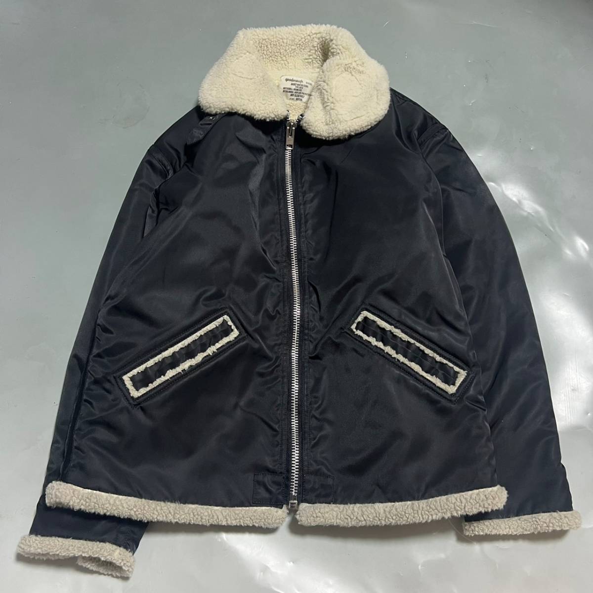 90s 初期 GOODENOUGH グッドイナフ ボア ナイロンジャケット 黒 M 
