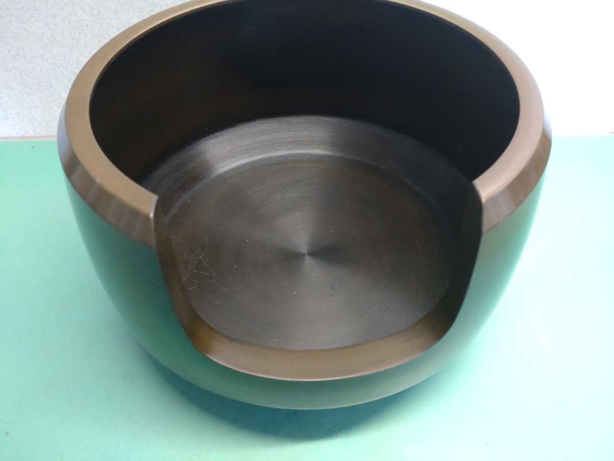 ○ 唐銅 風炉 道安 中磨 面取 上鍋長色 高さ20×幅34.5cm 上部30.5cm