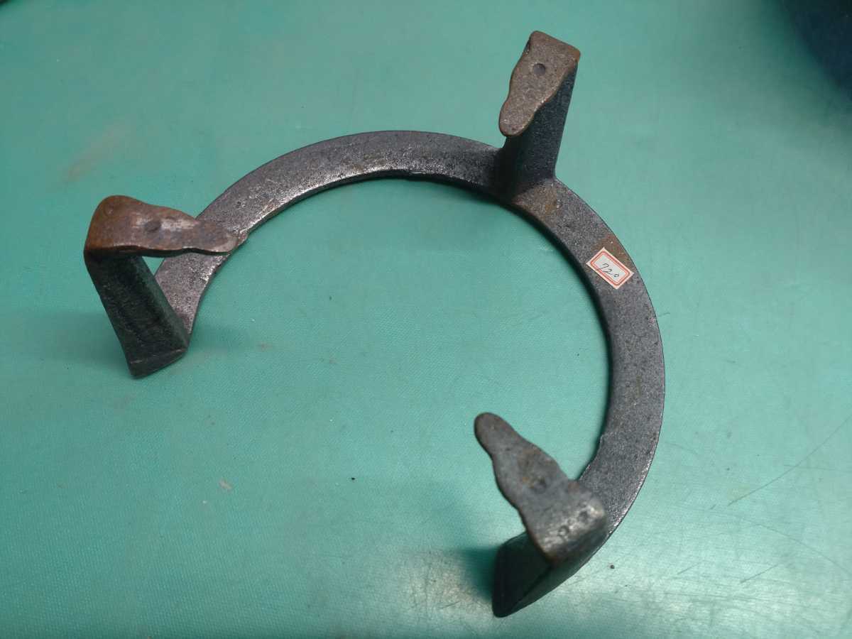 ○ 唐銅 風炉 道安 中磨 面取 上鍋長色 高さ20×幅34.5cm 上部30.5cm
