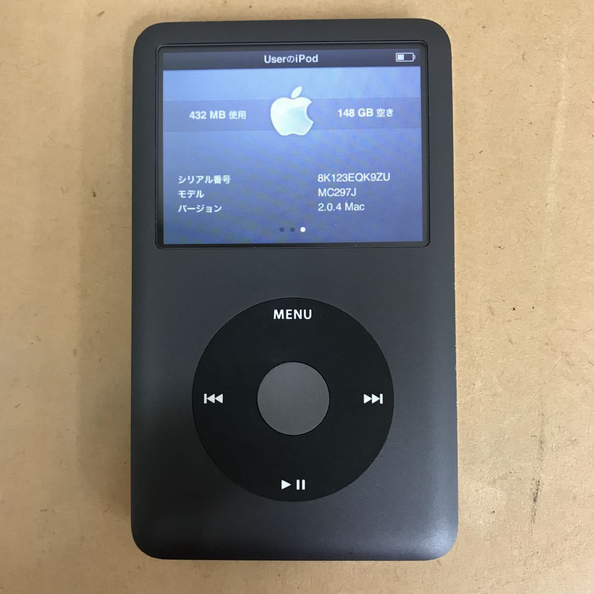 220913SK100839 Apple iPod classic 160GB MC297J ジャンク iPod Apple