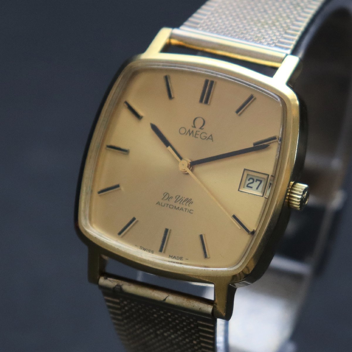 OMEGA オメガ DeVille デビル スクエア レディース クオーツ ゴールド