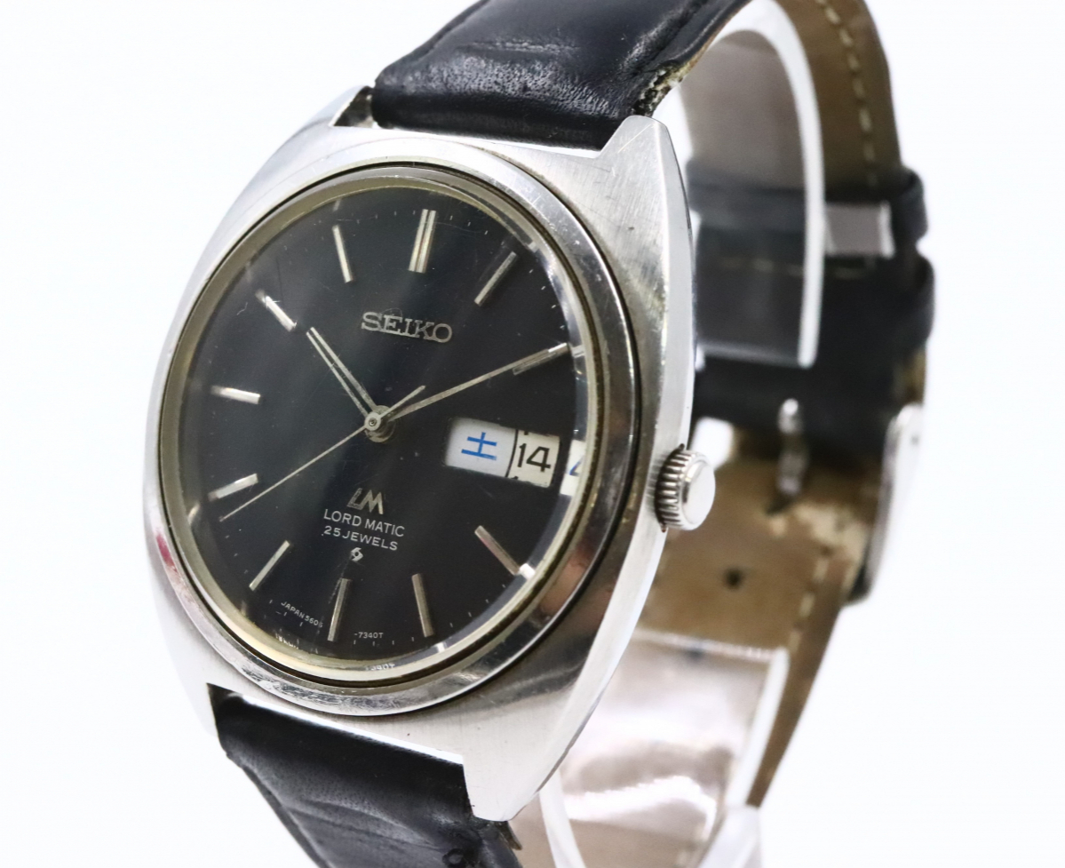 SEIKO セイコー 腕時計 稼働品 5606-7140 自動巻き ブラック セイコー 