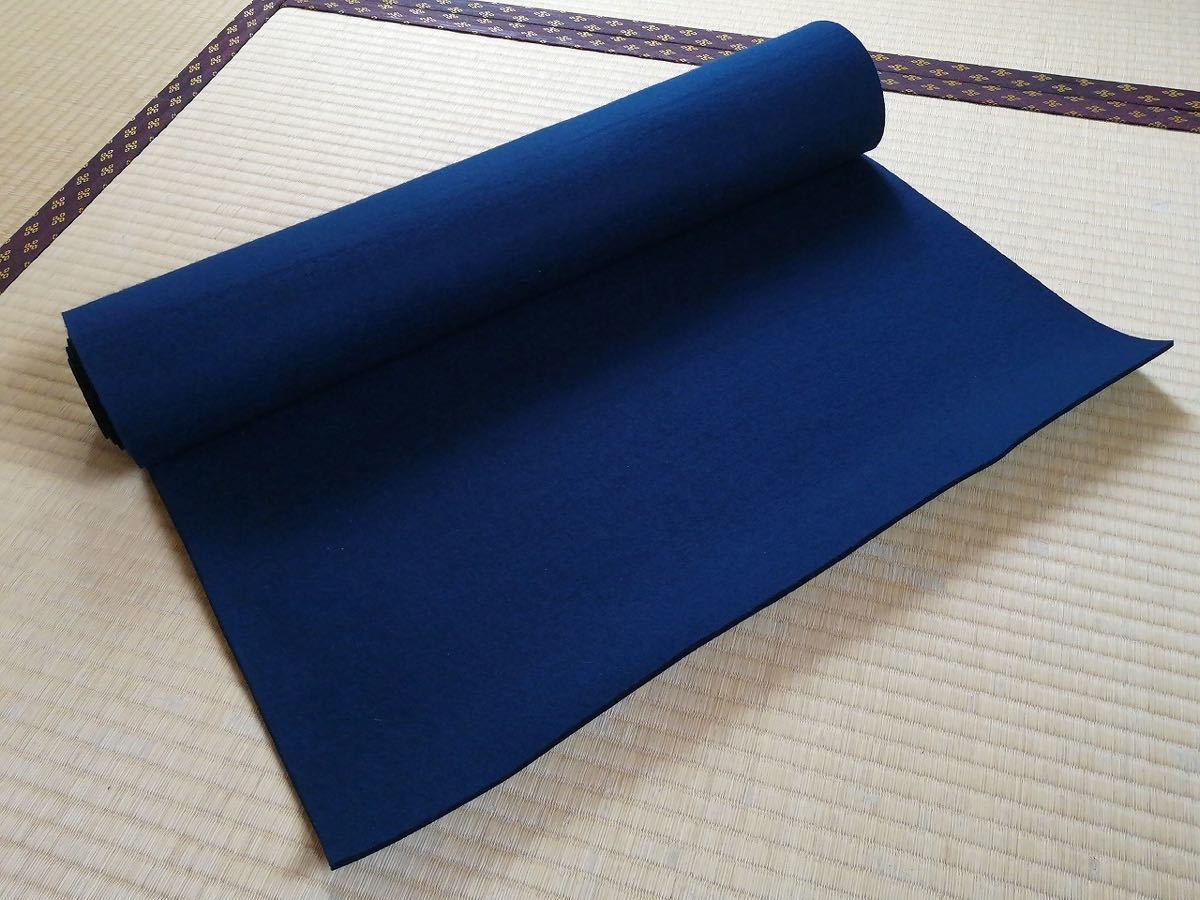 2RV 萬葉毛氈 紺色 紙箱付 御茶席用 高級毛氈 ウール100％ 茶道具 書