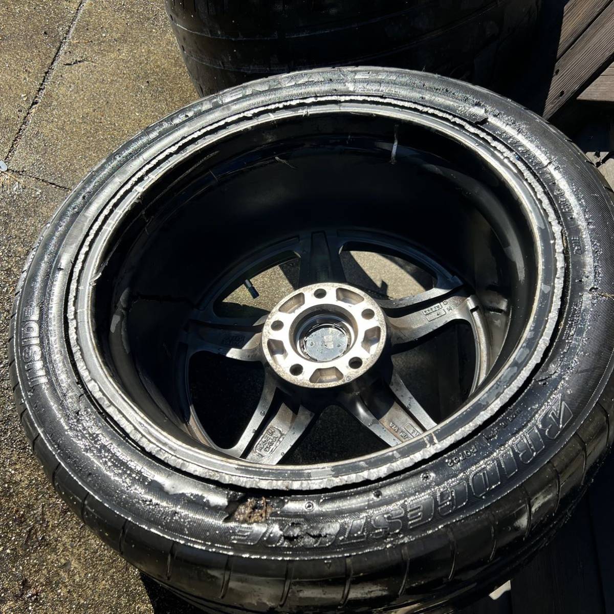 1円〜】PDW 深リム 17インチ 9.5J+15 PCD 114.3 2本 ジャンク 売り切り 