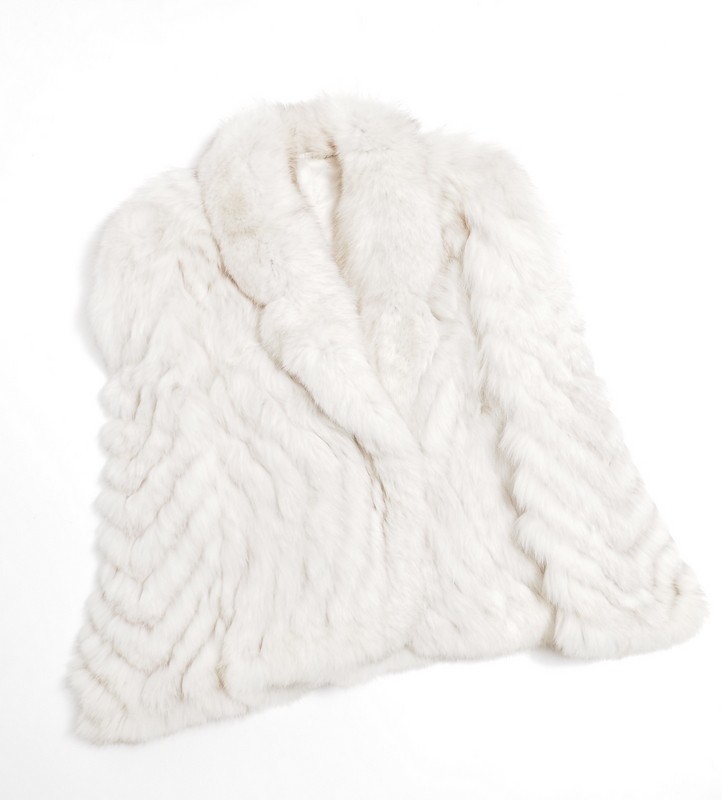 GM4915△*サガフォックス*SAGA FOX*高級毛皮*フォックスファー*リアルファー*ファーコート/ジャケット*ホワイト系*size9