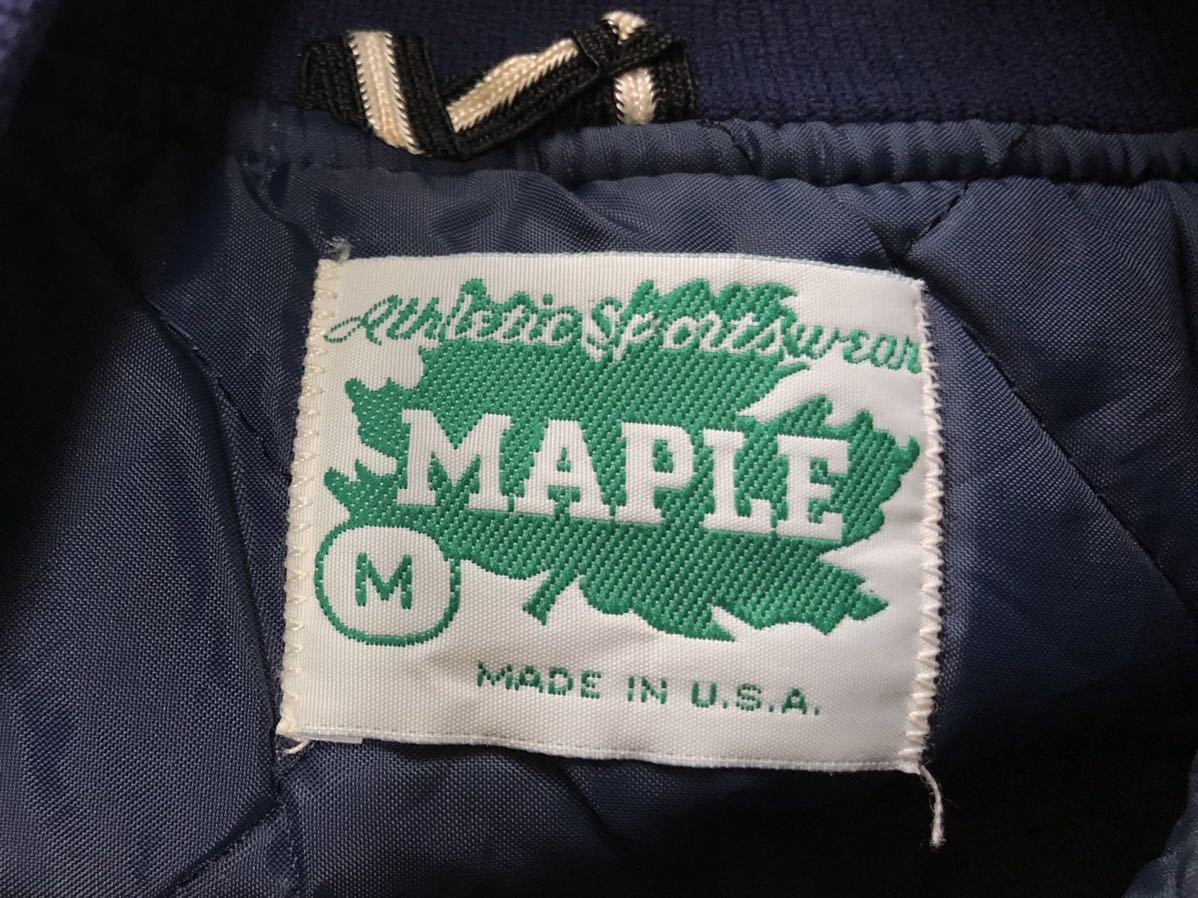 極上80sヴィンテージ MADE IN USAアメリカ製MAPLEナイロンスタジャンsizeM