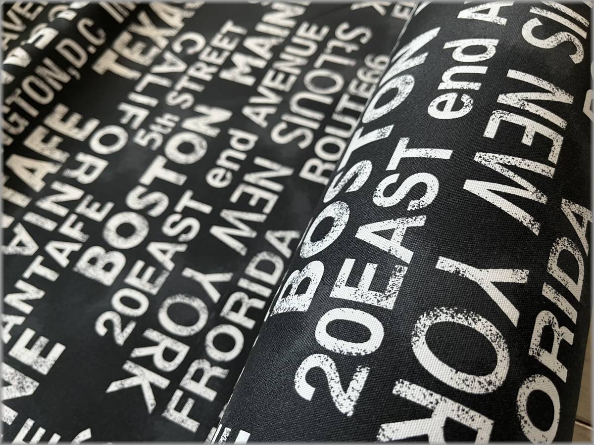 mets★5m*ロールサイン*オックス*black white*コットン*生地31A