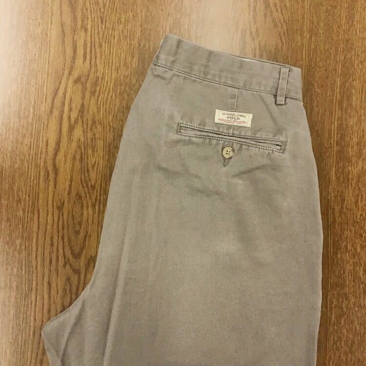 【DL254】POLO RALPH LAUREN W32 L32 チノパンツ ワークパンツ グレー メンズブランド古着 ポロ ラルフローレン 送料無料