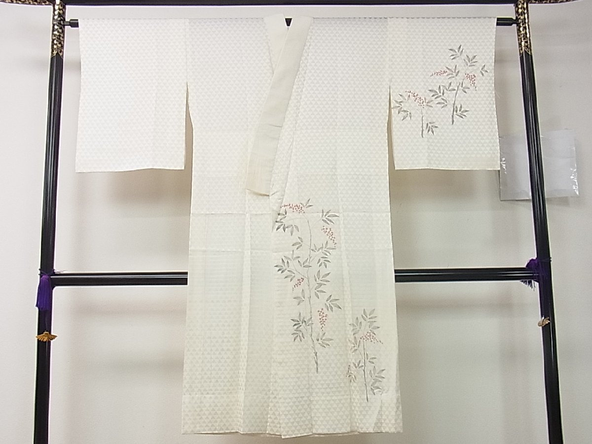 平和屋着物■上質な長襦袢　無双仕立て　南天　鱗地紋　逸品　vp3880