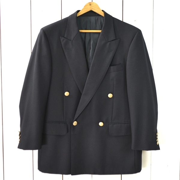 2TL104】バーバリー BURBERRY LONDON カシミヤ混 4つボタンダブル 金 