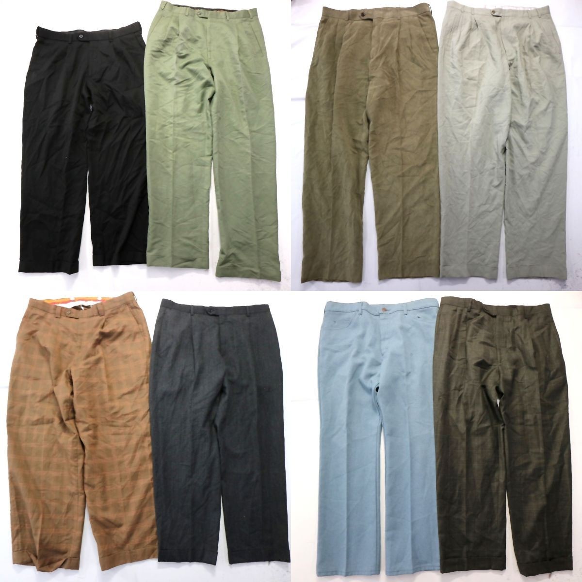 ◎スラックス パンツ set チェック柄 黒人系 他 (メンズ36) 8枚セット まとめ売 古着 1円スタート 最落なし MK8600