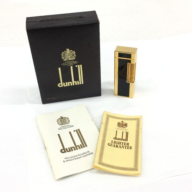 【ALBB2067】dunhill　ダンヒル　ライター　バーレイ×ブラックラッカー　箱付き