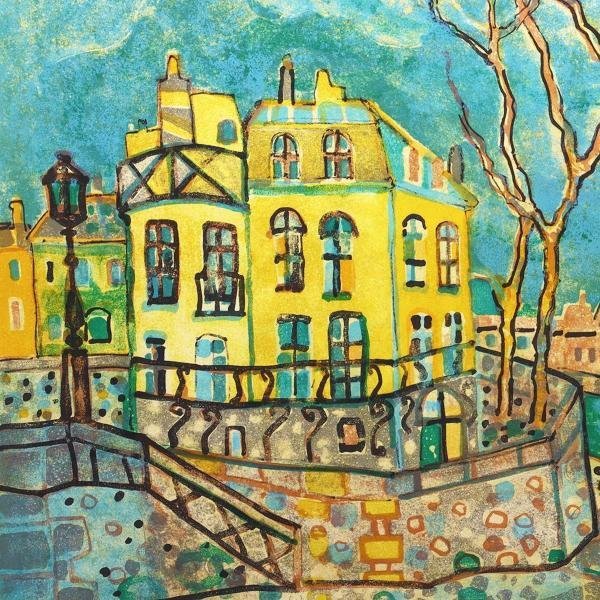 ポール・アイズピリ「パイナップルのある静物」リトグラフ 直筆サイン