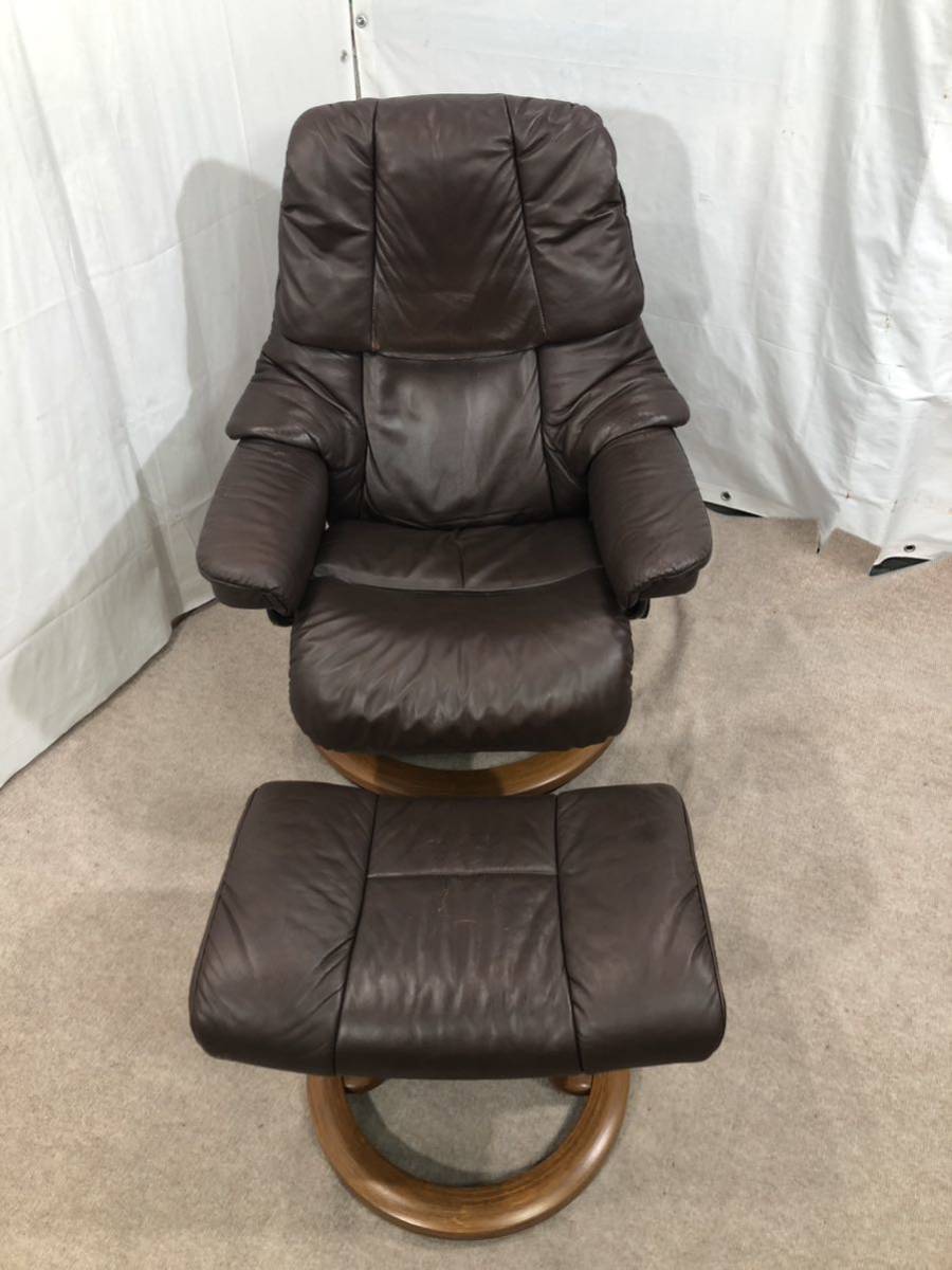 ○Ekornes エコーネス Reno レノ 本革 ストレスレスチェア オットマン