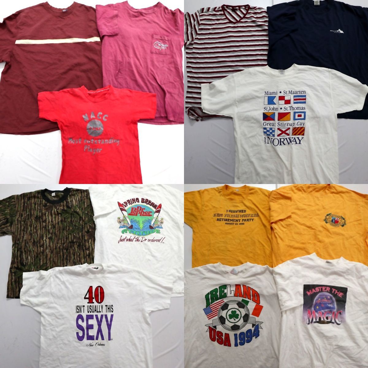 ◎OLD Tシャツ set サッカー リアルツリー ボーダー 他 (メンズXL/2XL/3XL) 9枚セット まとめ売 古着 1円スタート 最落なし MK9550