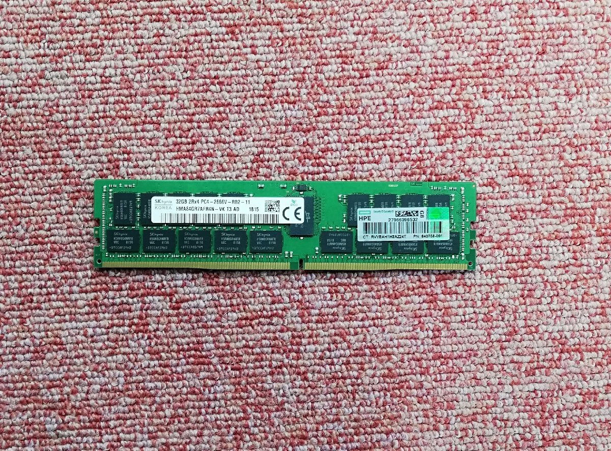 美品 SKhynix サーバー用メモリー2Rx4 PC4-2666V 32GB 1枚 ECC あり