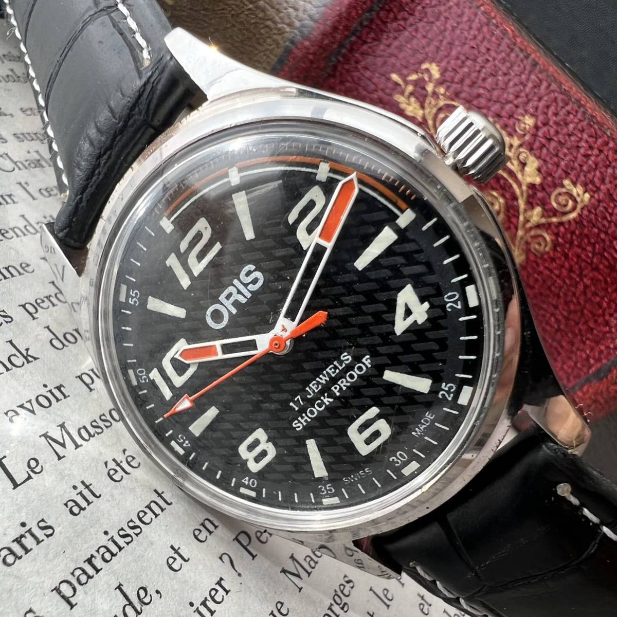 レア 調整済 オリス ORIS 美品 メンズ 機械式 腕時計 手巻き 