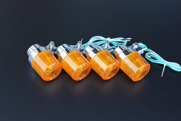 オレンジ/メッキ デカヨーロピアン 汎用 アルミ 新品 ゼファー400χ Z750FX Z1 ゼファー1100 Z2 Z400gp W400 Z1000J MK2 ZR-7