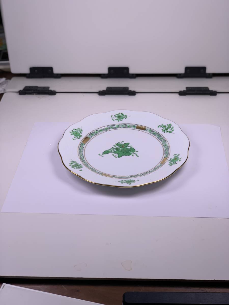 2枚セット】HEREND ヘレンド アポニーグリーン プレート 19cm ②