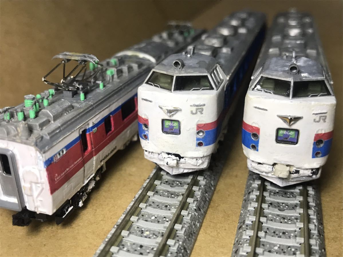 TOMIX 485系かもしかジャンク品 ジャンク】TOMIX製 485系 特急かもしか 3両編成 ☆加工品 ※旧製品(