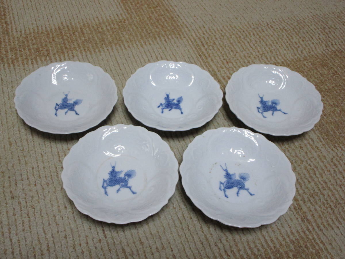 古伊万里 染付 | by 麒麟文5寸皿 幅：15.5cm 江戸時代⁄25L008の通販