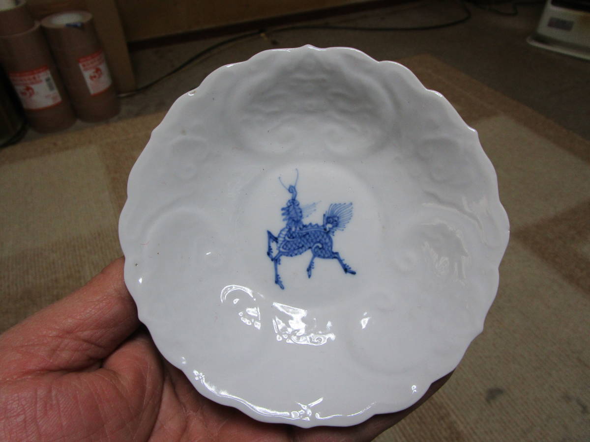 古伊万里 染付 | by 麒麟文5寸皿 幅：15.5cm 江戸時代⁄25L008の通販